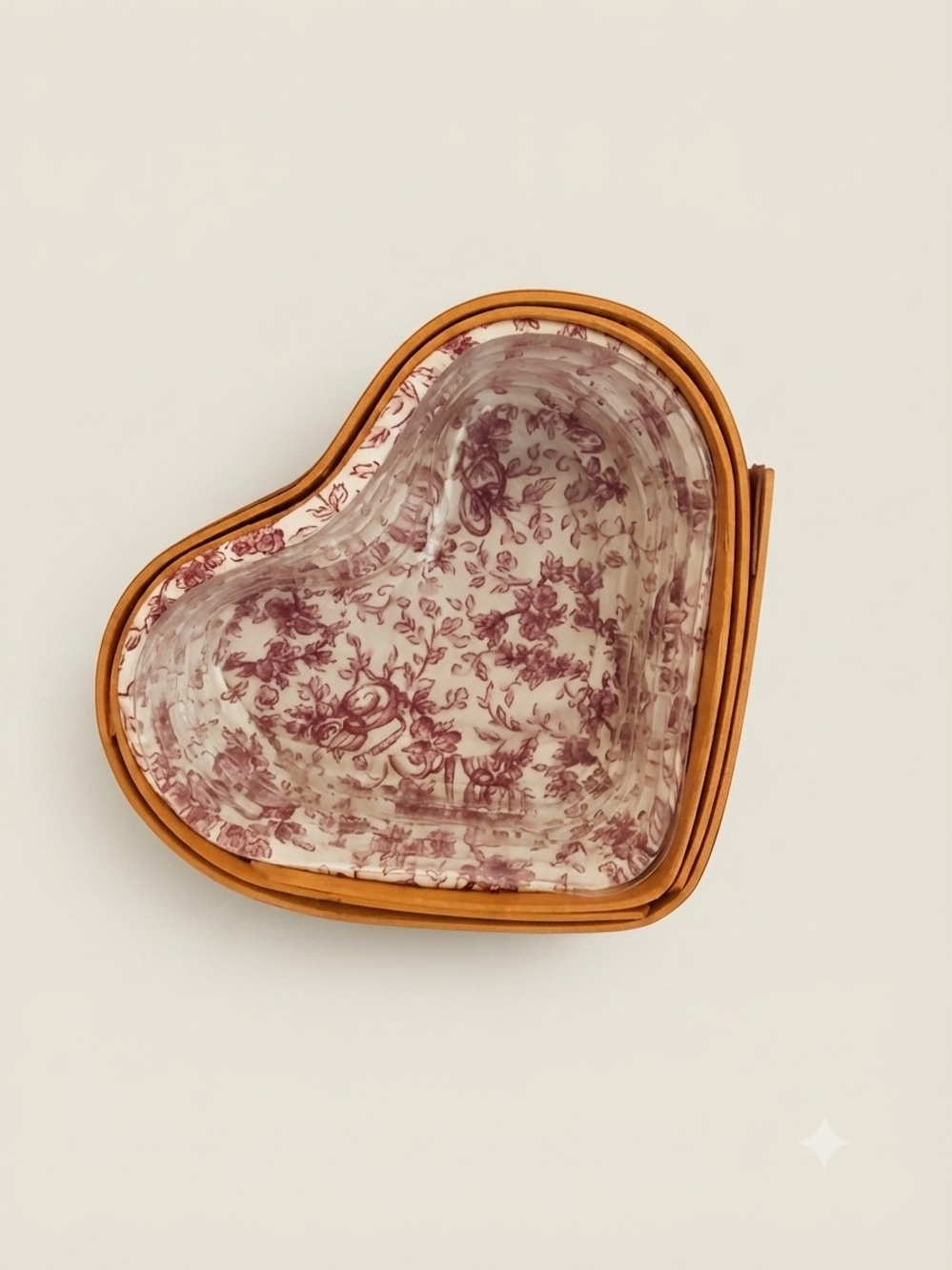 Longaberger Heart-Shaped Basket - 2000 Little Sweatheaet with Acc